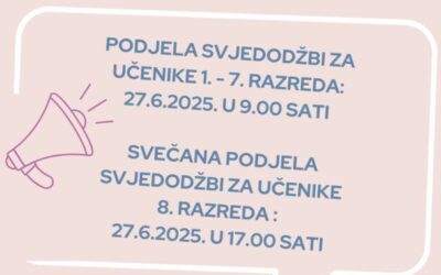 Podjela svjedodžbi