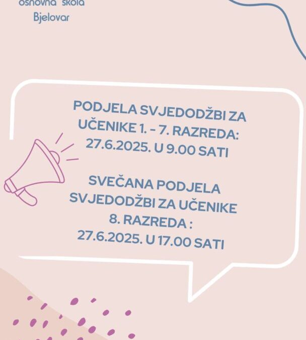 Podjela svjedodžbi