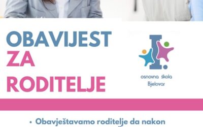 Obavijest za roditelje