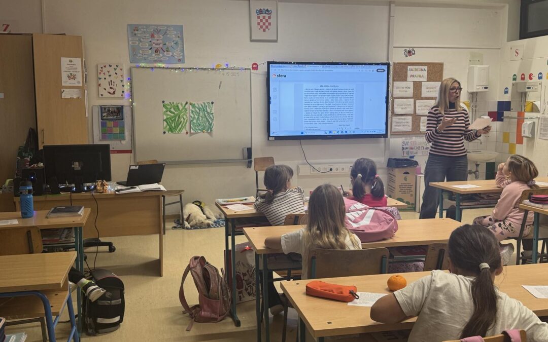 eTwinningov projekt “Radost stvaranja” s terapijskim psom Lunom