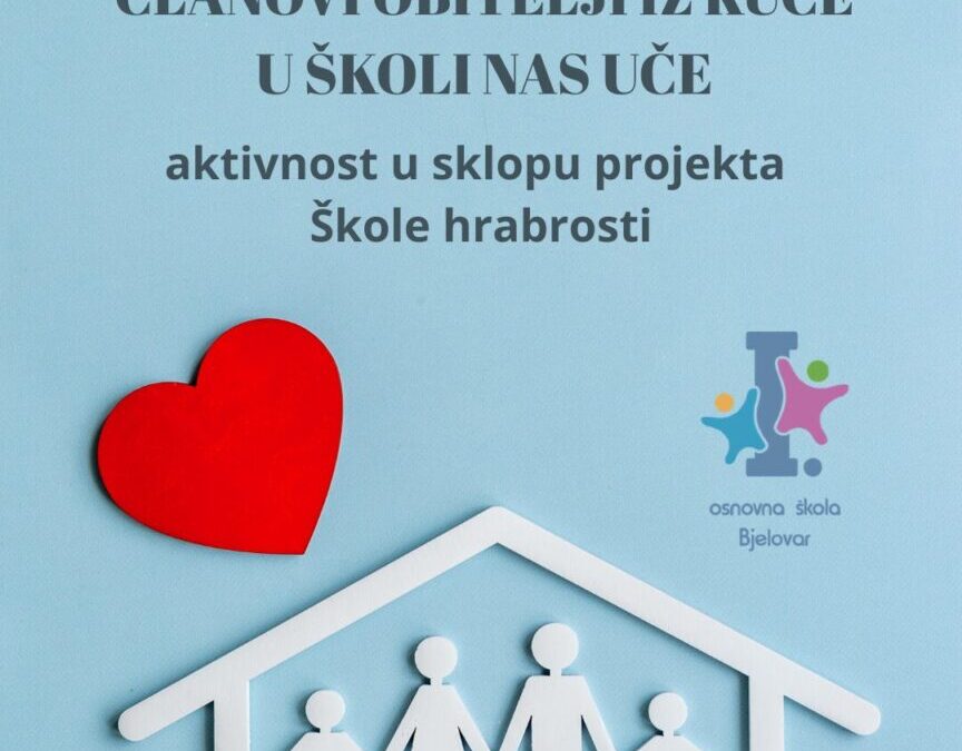 Aktivnost “Članovi obitelji iz kuće u školi nas uče” u sklopu projekta Škole hrabrosti
